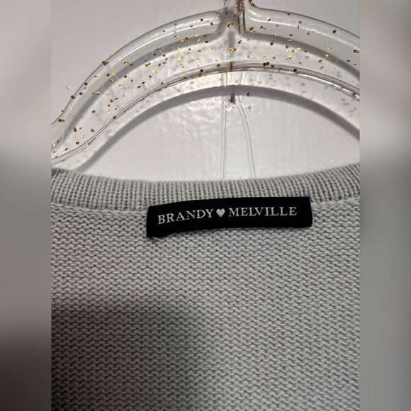 Brandy Melville Argyle Cropped Cardigan Sweater V Neck 90s Y2K TRENDING - Picture 3 of 4